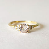 Petite Juliet Ring with Peach Pink Sapphire in Yellow Gold