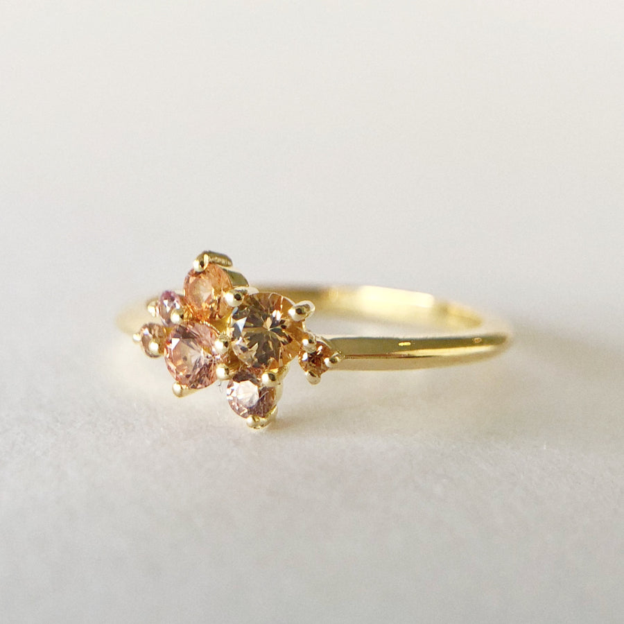 Pink Sapphire Cluster Ring