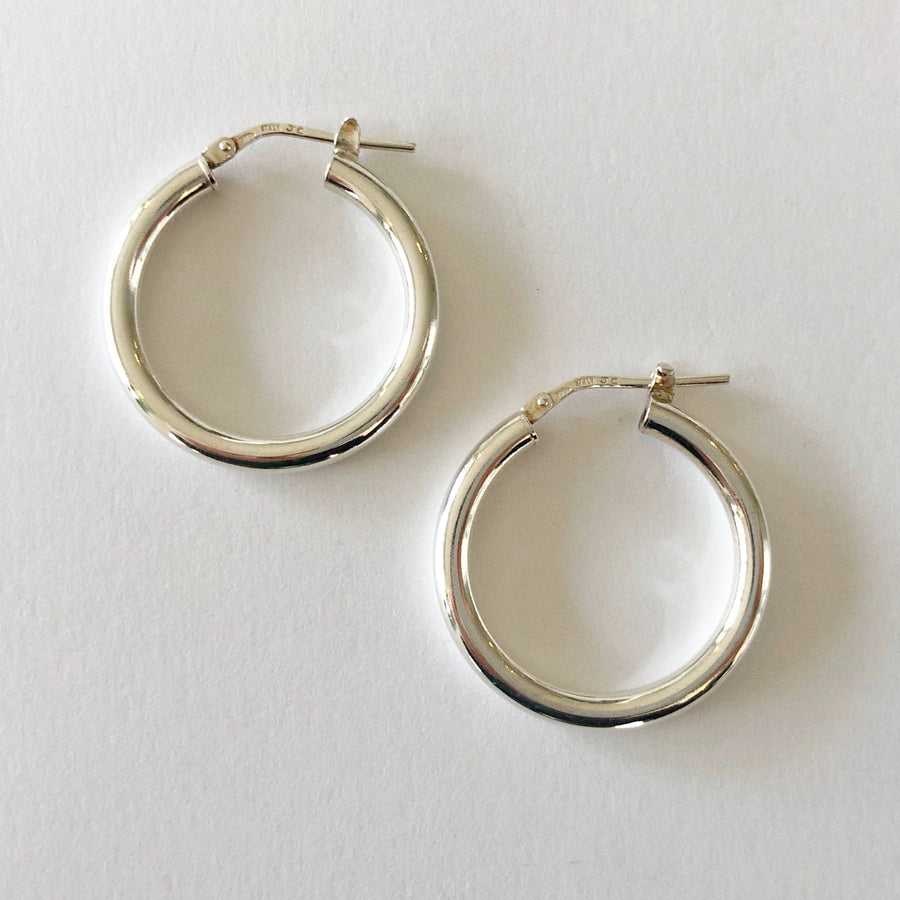 Plain Hoops Sterling Silver