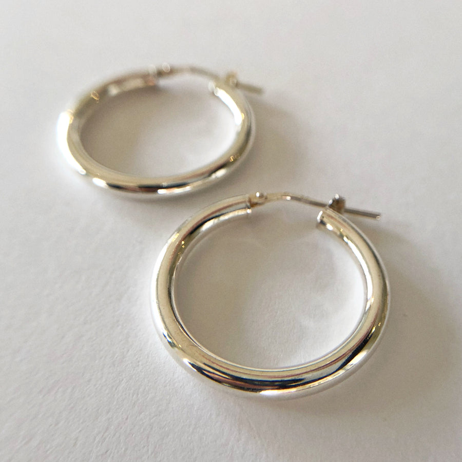 Plain Hoops Sterling Silver