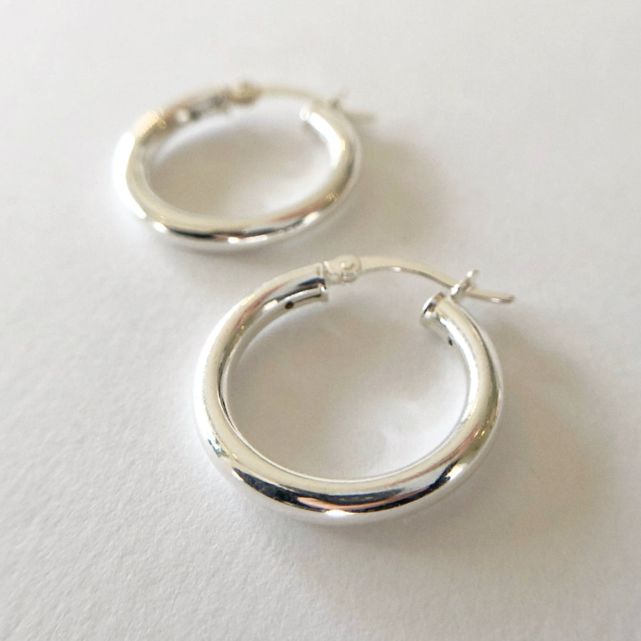 Plain Hoops Sterling Silver