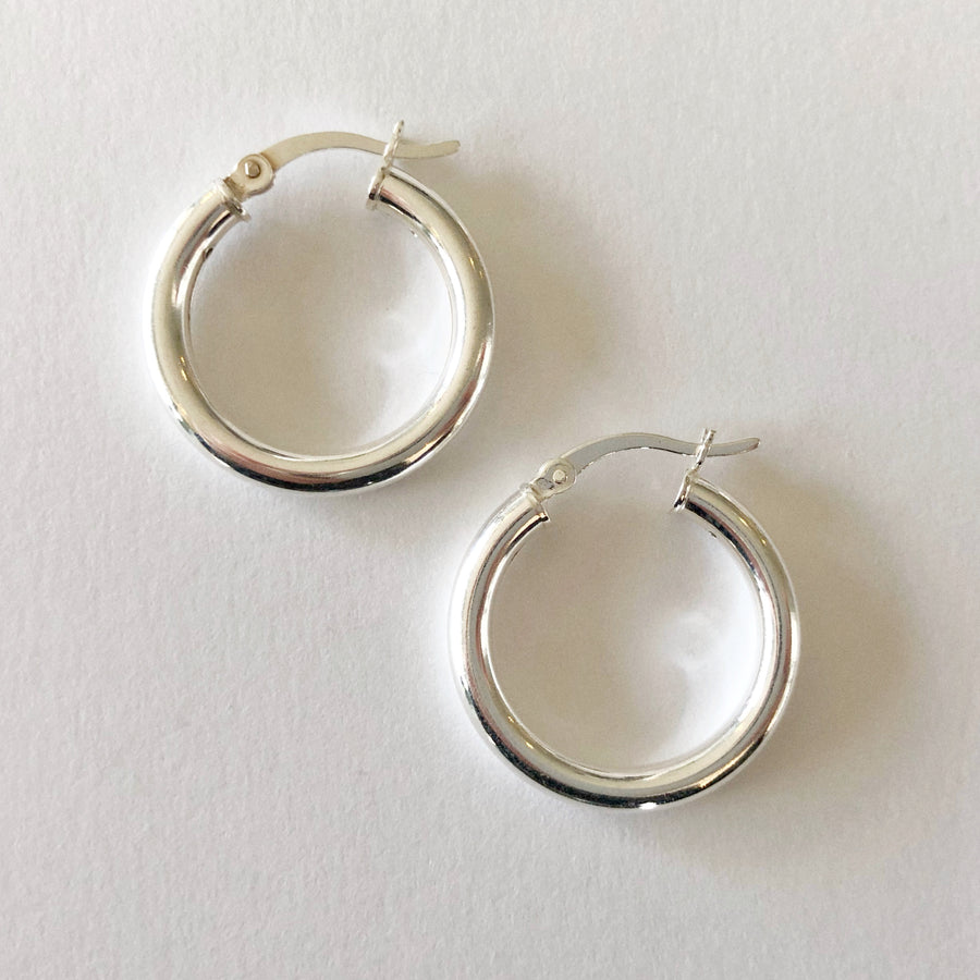 Plain Hoops Sterling Silver