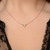 White Diamond Double Hung Claw Necklace