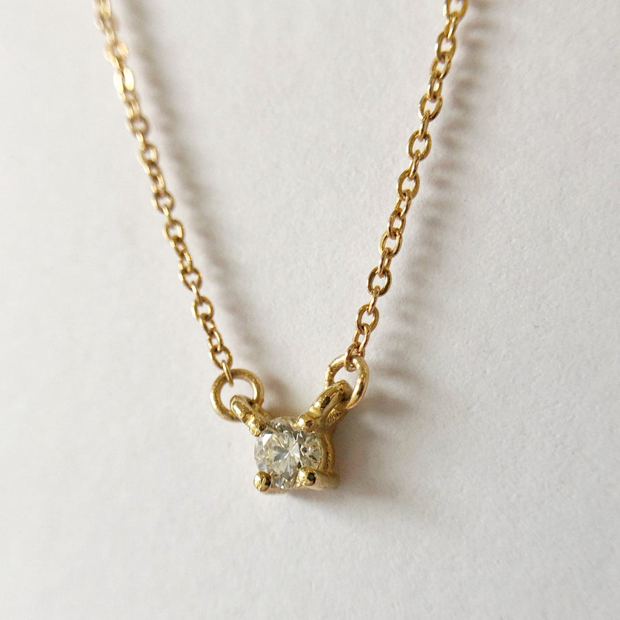 White Diamond Double Hung Claw Necklace