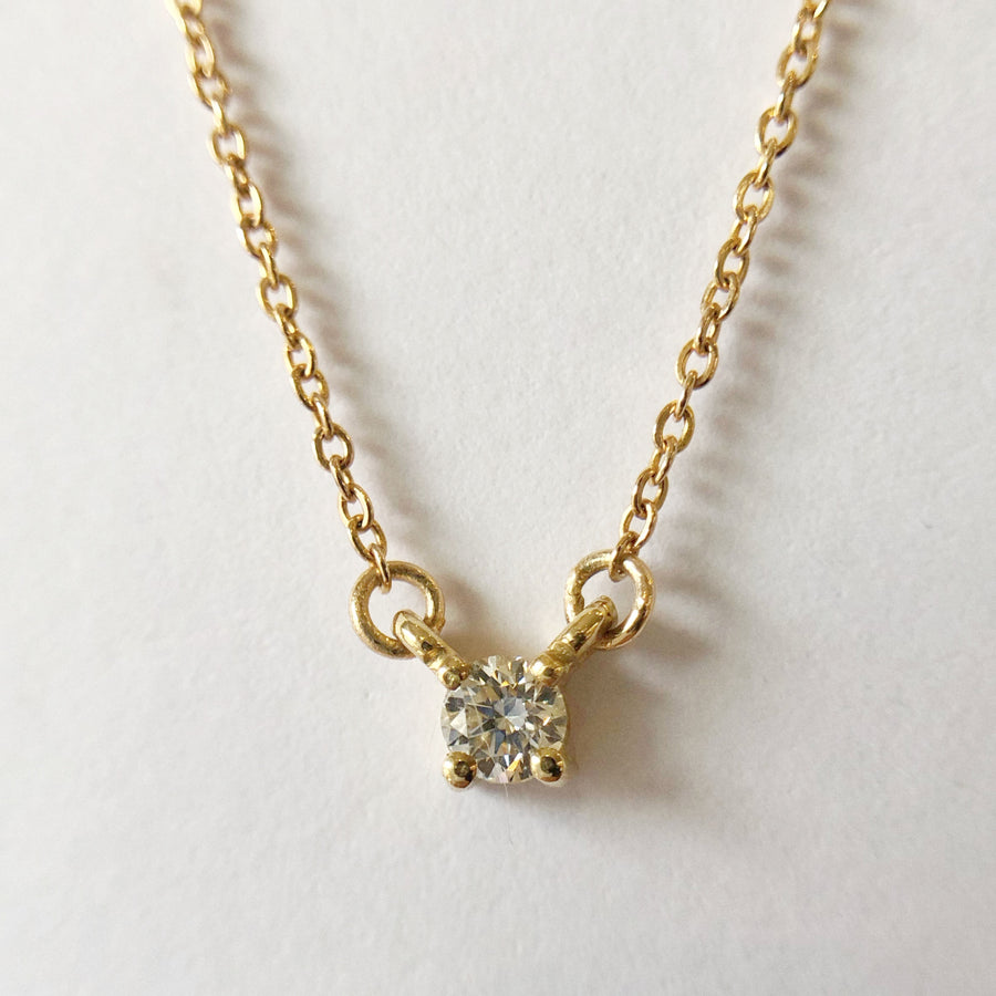 White Diamond Double Hung Claw Necklace