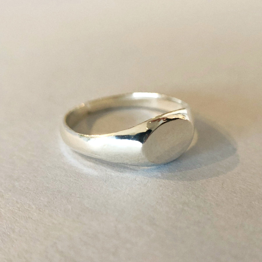 Small Sideways Oval Signet Ring