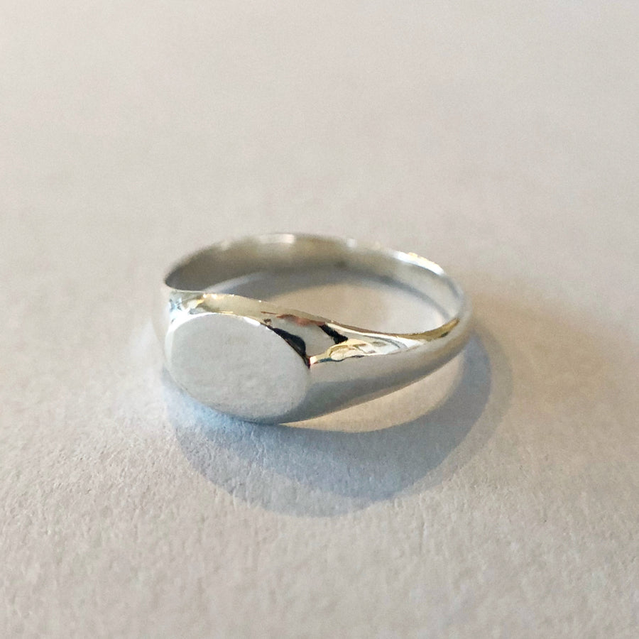 Small Sideways Oval Signet Ring