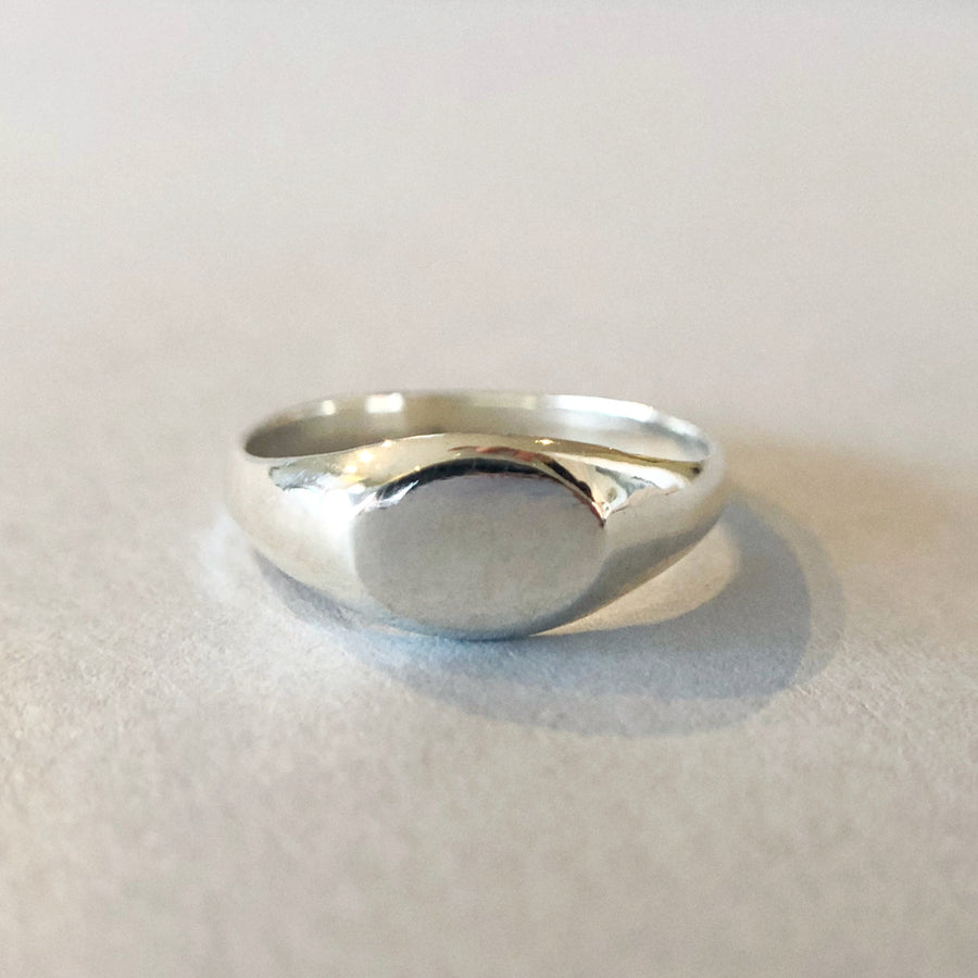 Small Sideways Oval Signet Ring