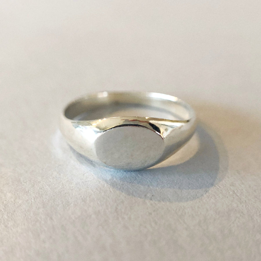 Small Sideways Oval Signet Ring