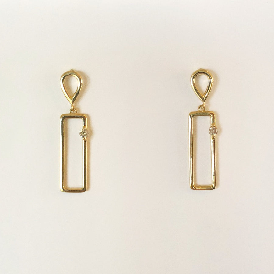 Tear Drop Diamond Earrings