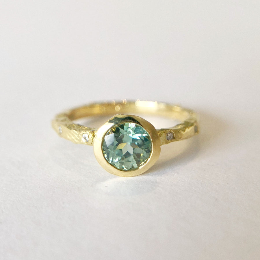 Valletta Ring III with Australian Sapphire and Diamonds