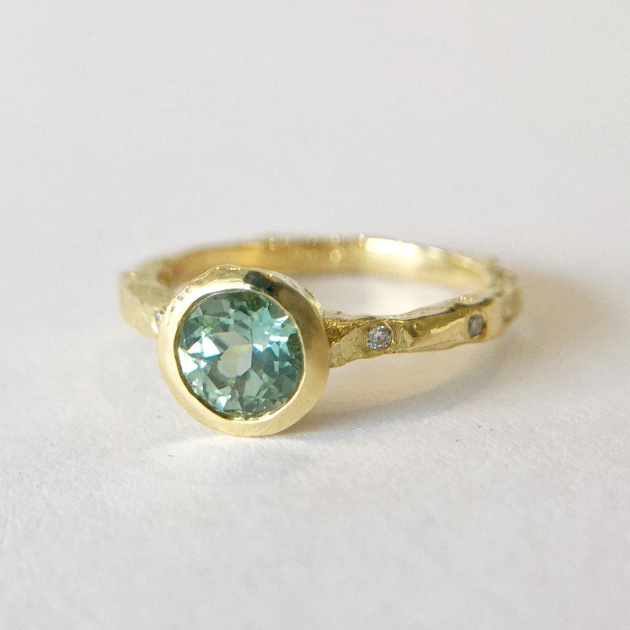 Valletta Ring III with Australian Sapphire and Diamonds
