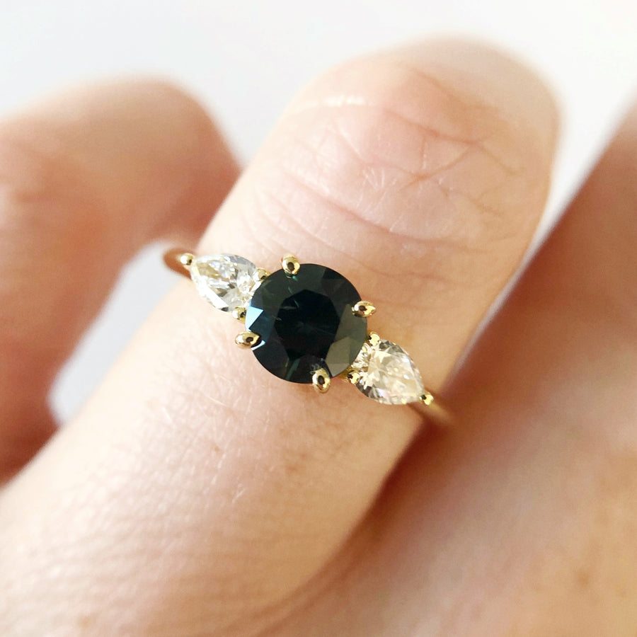 Willow Ring with Australian Sapphire and Diamonds