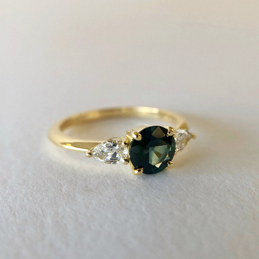Willow Ring with Australian Sapphire and Diamonds