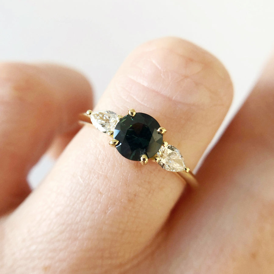 Willow Ring with Australian Sapphire and Diamonds