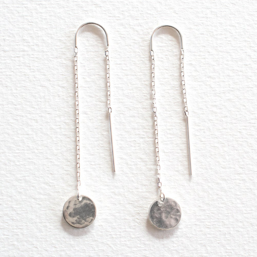 Hammered Disc Thread Earrings